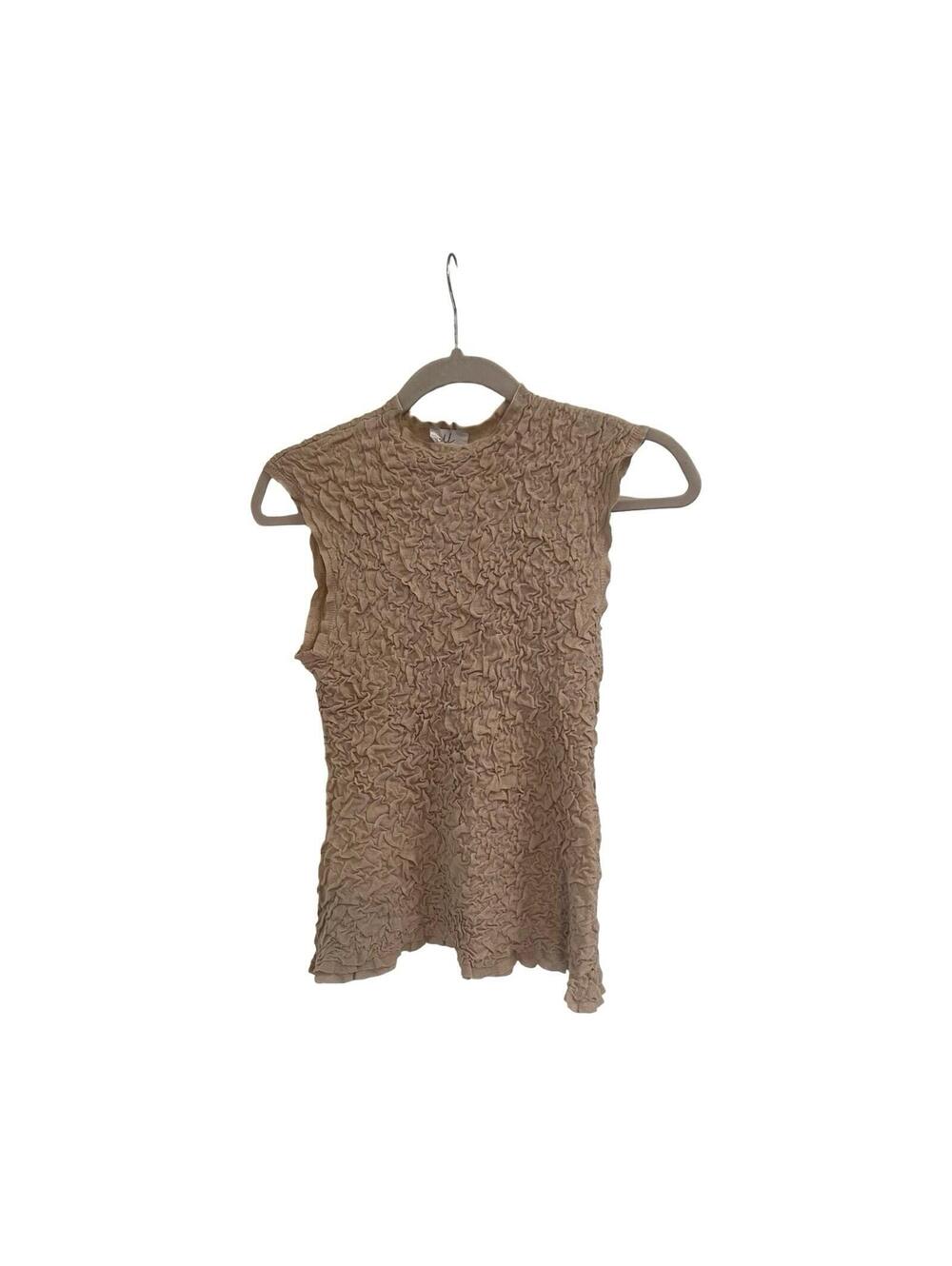 Bobbles & Lace Women's Lacy Extra Stretchy Tank top Beige Taupe Medium